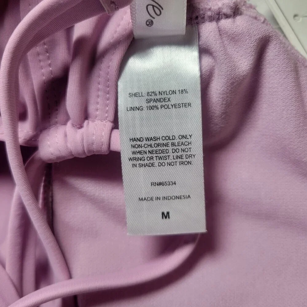 Salt + Cove Women Dusty Lilac Adjustable Tankini Back Tie Top Size M - Picture 4 of 7